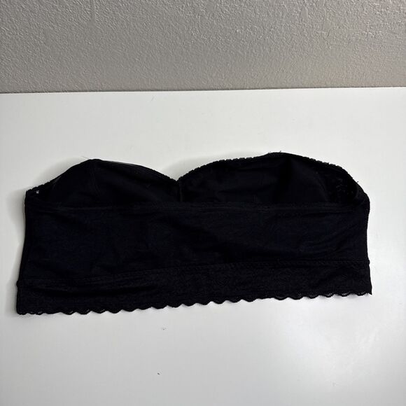 Y2K Torrid Curve Bralette 3X Black Lace Strapless Bandeau Stretch Crop Top - Picture 4 of 10